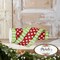 4" Striped Edge Polka Dot Ribbon: Red, Lime & White (10 Yards)